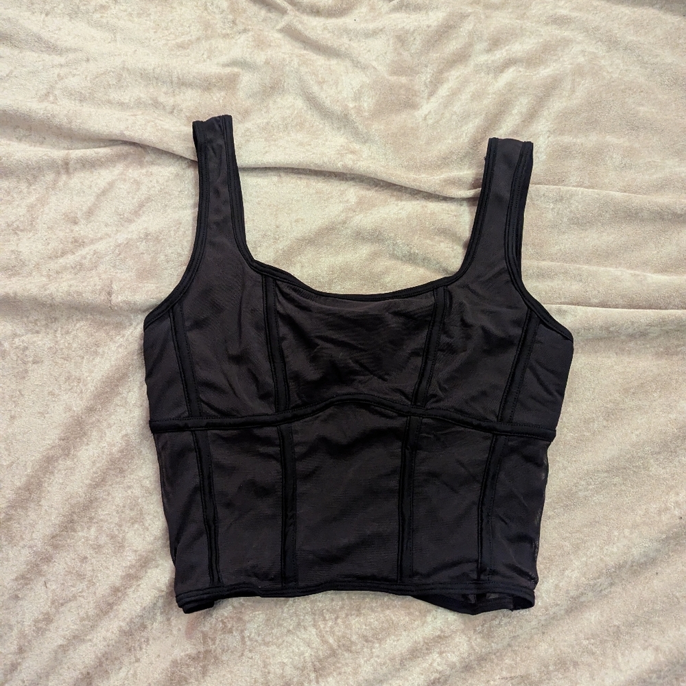 Black Sleeveless Crop Top